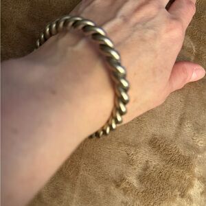 Twisted Rope Silver-Tone Bracelet